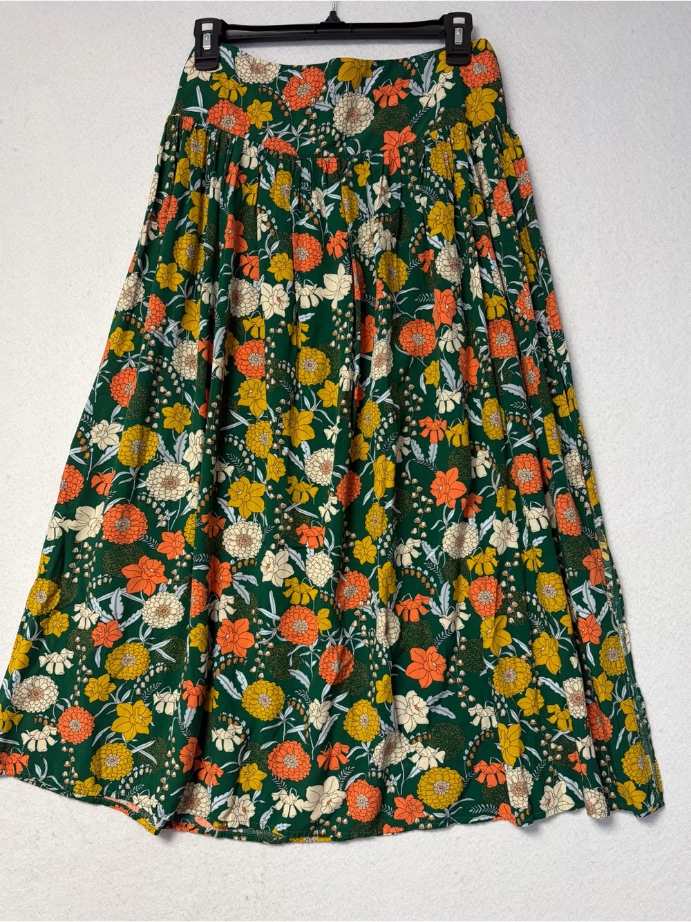 Natural Life Addie Floral Maxi Skirt Green Size M 100% Rayon Boho Minimalist - Picture 5 of 11